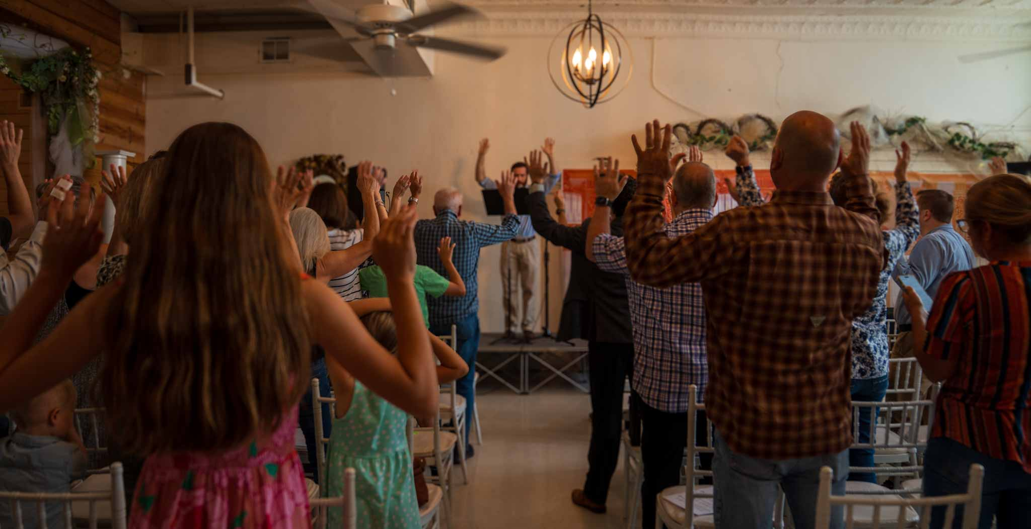 The Christ Church Opelousas congregation during worship