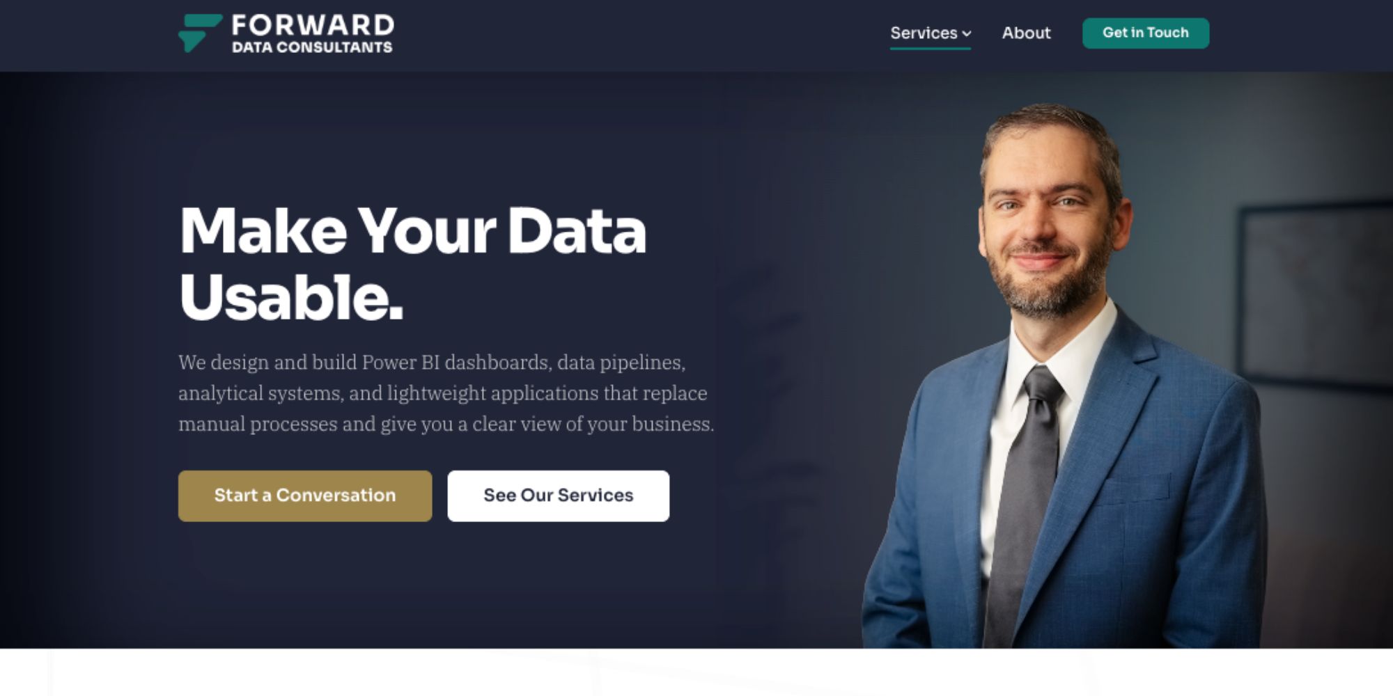 Forward Data Consultants — website homepage