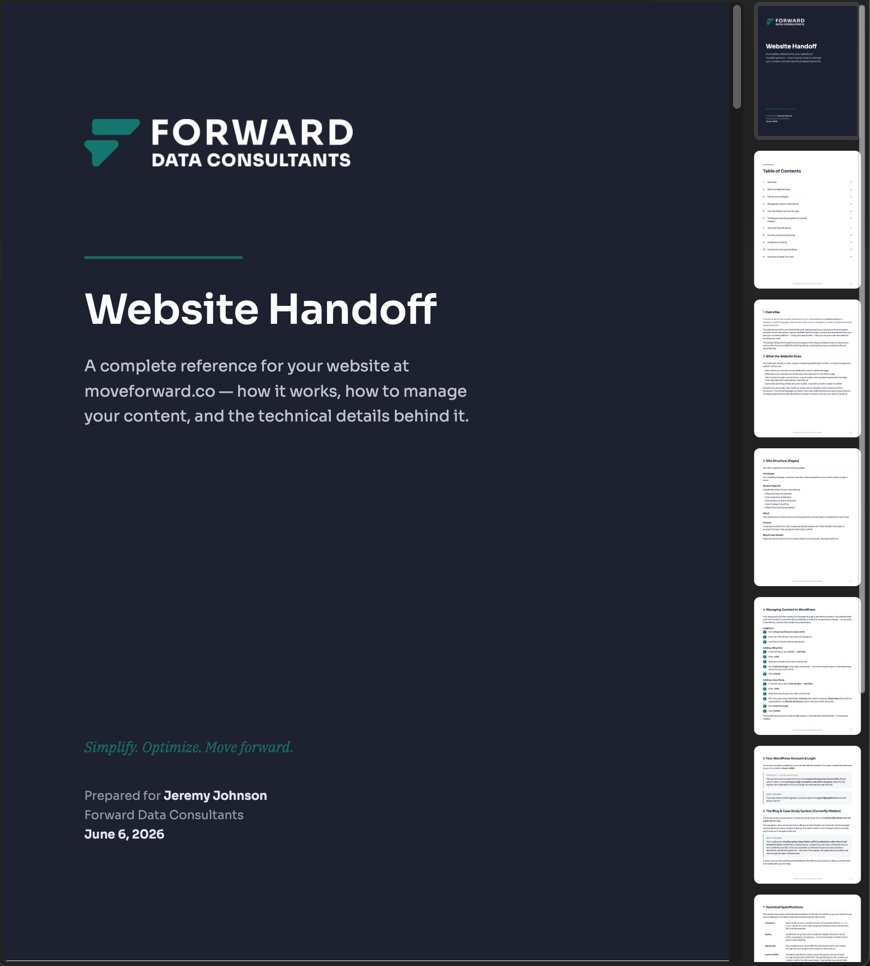 Forward Data Consultants — website handoff document